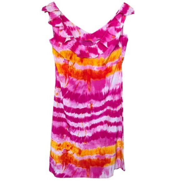NWT Escada Tiedye Georgette Dress Women Size 42 US L - Picture 2 of 8